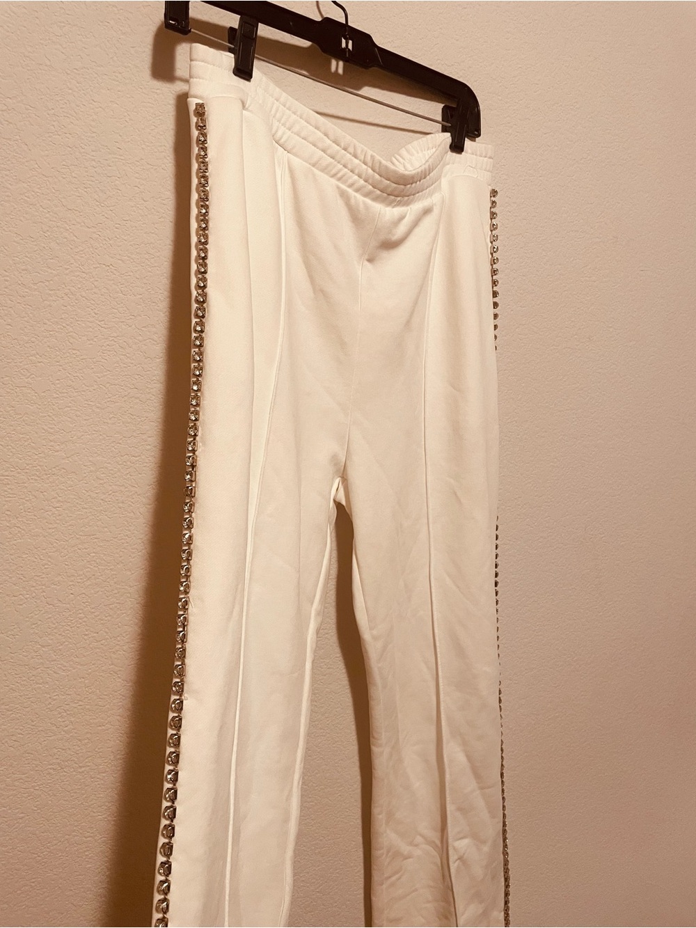 White Embellished Sides Pants